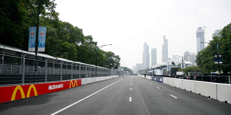 A general view of the setup for the Chicago Street Race on June 30, 2023 in , . (Photo by /Getty Images)