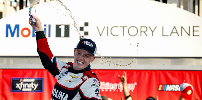 Connor Zilisch celebrates in victory lane