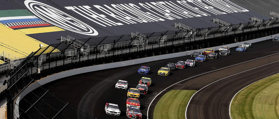A general view of the NASCAR Cup Series race at Indianapolis Motor Speedway