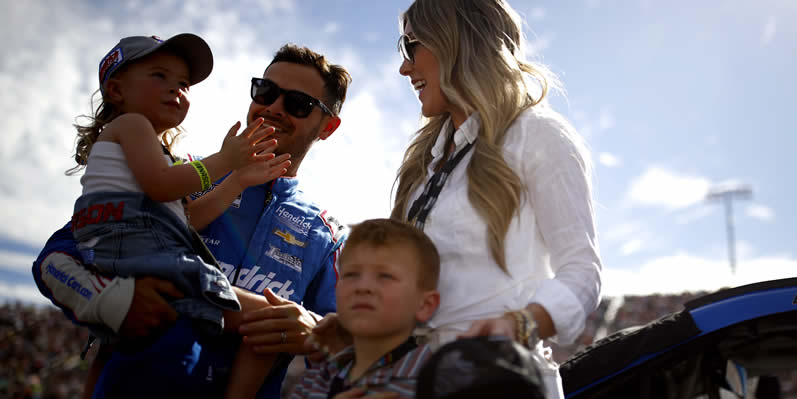 Kyle Larson spends time with his family