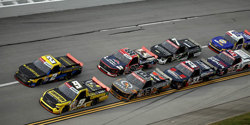 Grant Enfinger, Nick Sanchez, Jake Garcia and Ty Majeski race