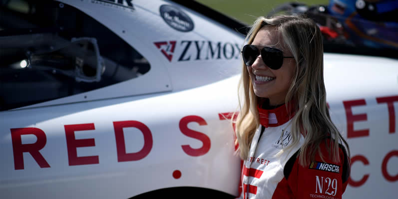 Natalie Decker poses on the grid