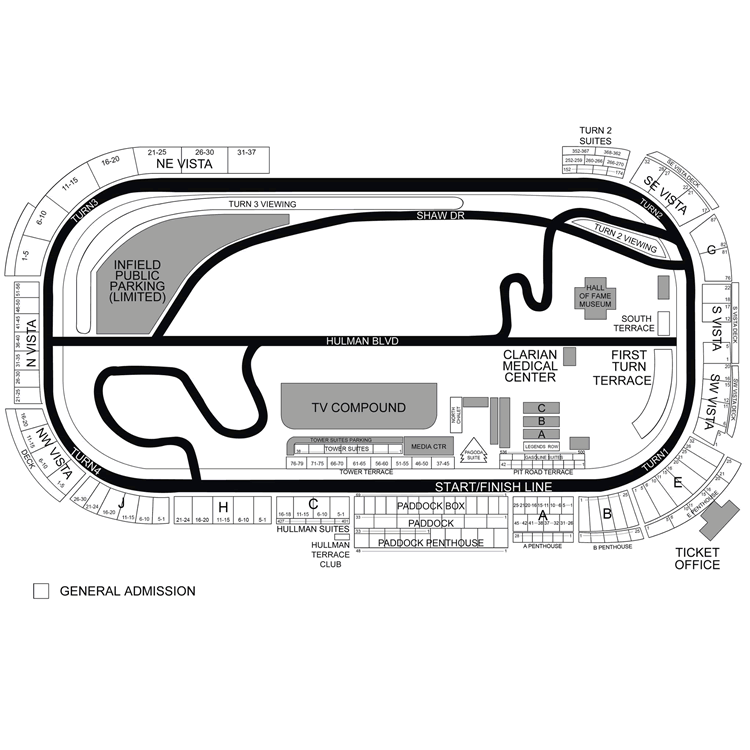 Indianapolis Motor Speedway Seating Map 