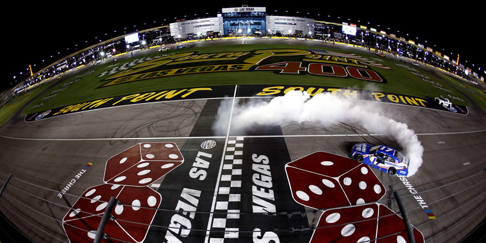 Corey Day celebrates with a burnout after winning the Focused Health 302