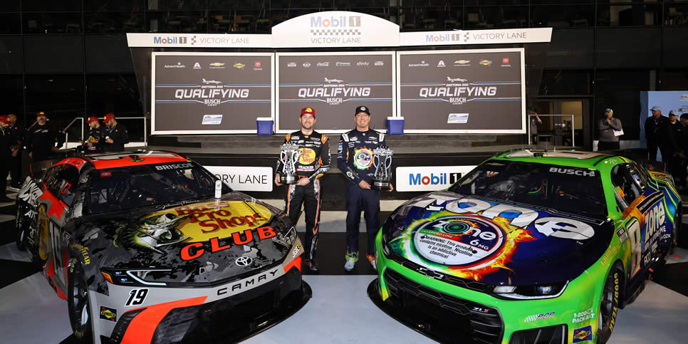 Pole Award winner, Kyle Busch and Front Row winner, Chase Briscoe