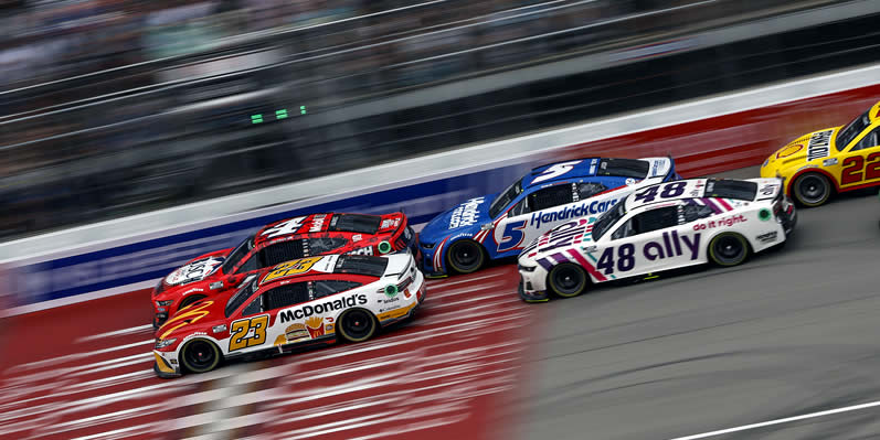 Bubba Wallace, Kevin Harvick, Kyle Larson and Alex Bowman