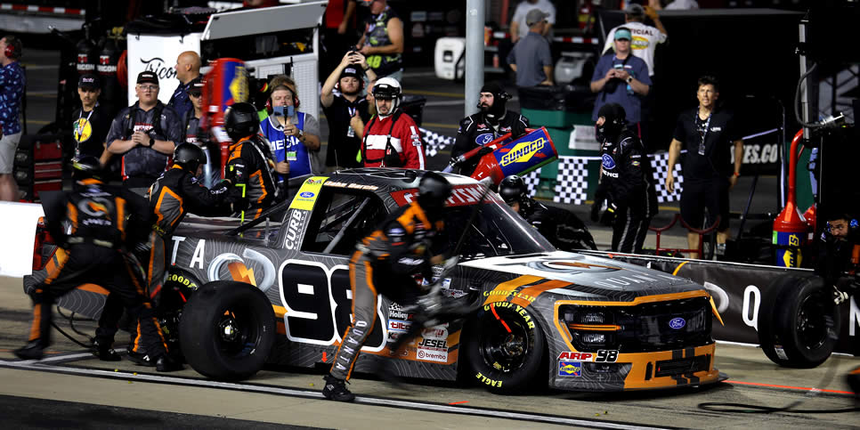 Jake Garcia pits at Bristol Motor Speedway
