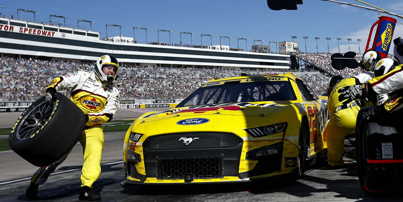 Joey Logano pits