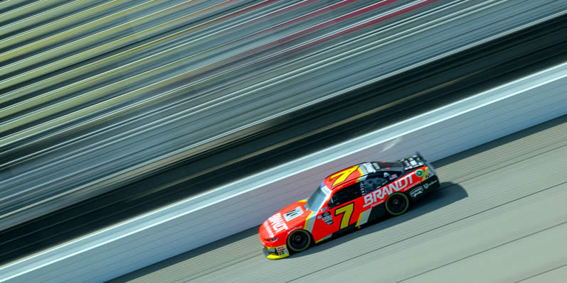 Justin Allgaier drives during practice