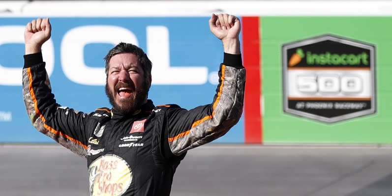 Martin Truex Jr celebrates