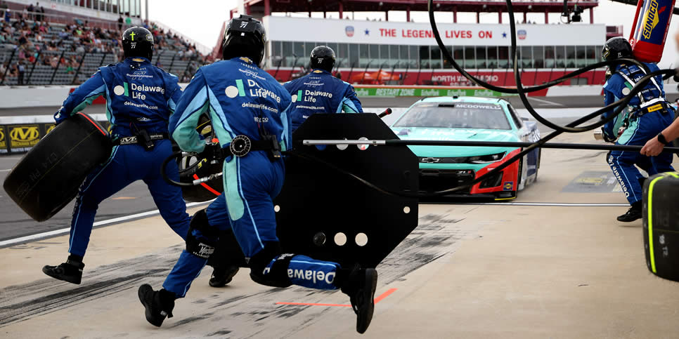 The pit crew of the #71 Delaware Life Chevrolet