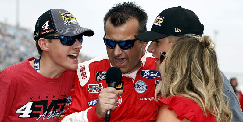 Crew chief Rodney Childers and family give the command to start engine