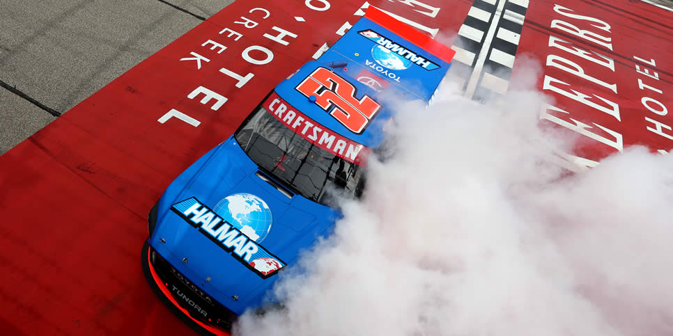 Stewart Friesen celebrates