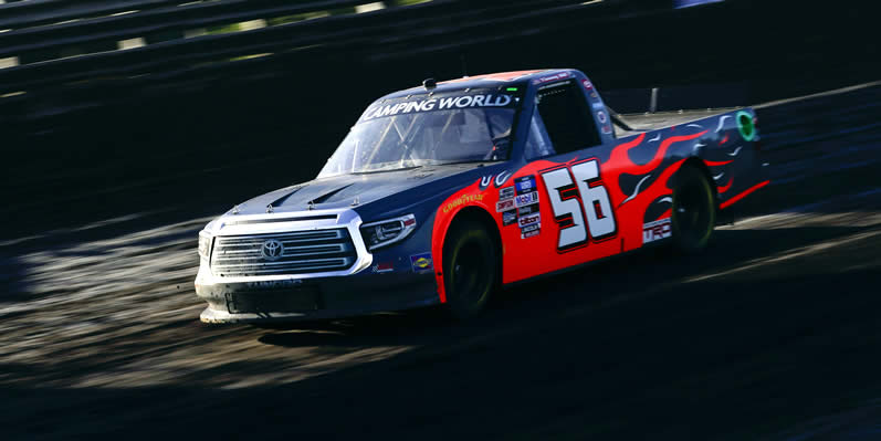 Timmy Hill drives during practice