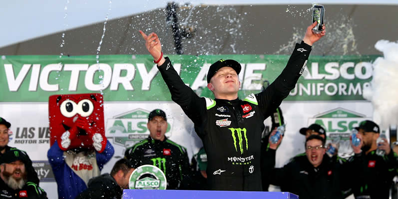 Ty Gibbs celebrates in victory lane