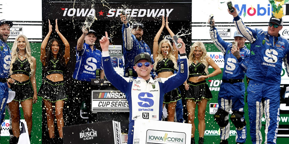Ty Gibbs celebrates in victory lane