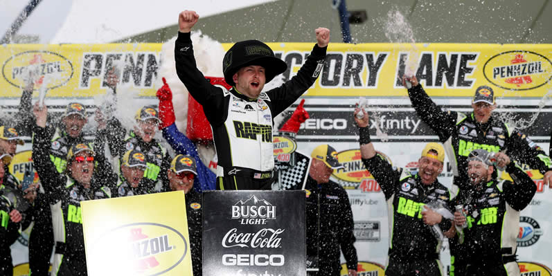 William Byron celebrates in victory lane