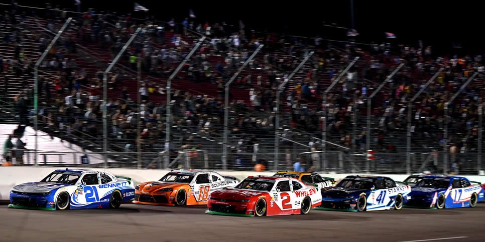Austin Hill, William Sawalich and Jesse Love race during the Nu Way 225