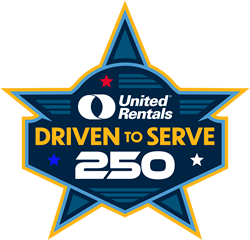 United Rentals Driven to Serve 250 logo