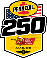 Pennzoil 250 presented by Take 5 Oil Change logo